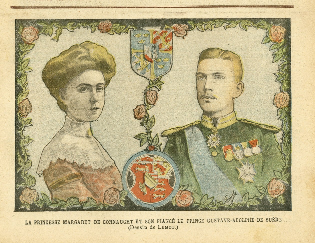 Princess Margaret of Connaught and Her Fiance Prince Gustave-Adolphe of Sweden - Monarchy, Medal, Foreign Sovereign, Sweden - De Connaught Margaret, Gustave IV Adolphe of Sweden by Achille Lemot