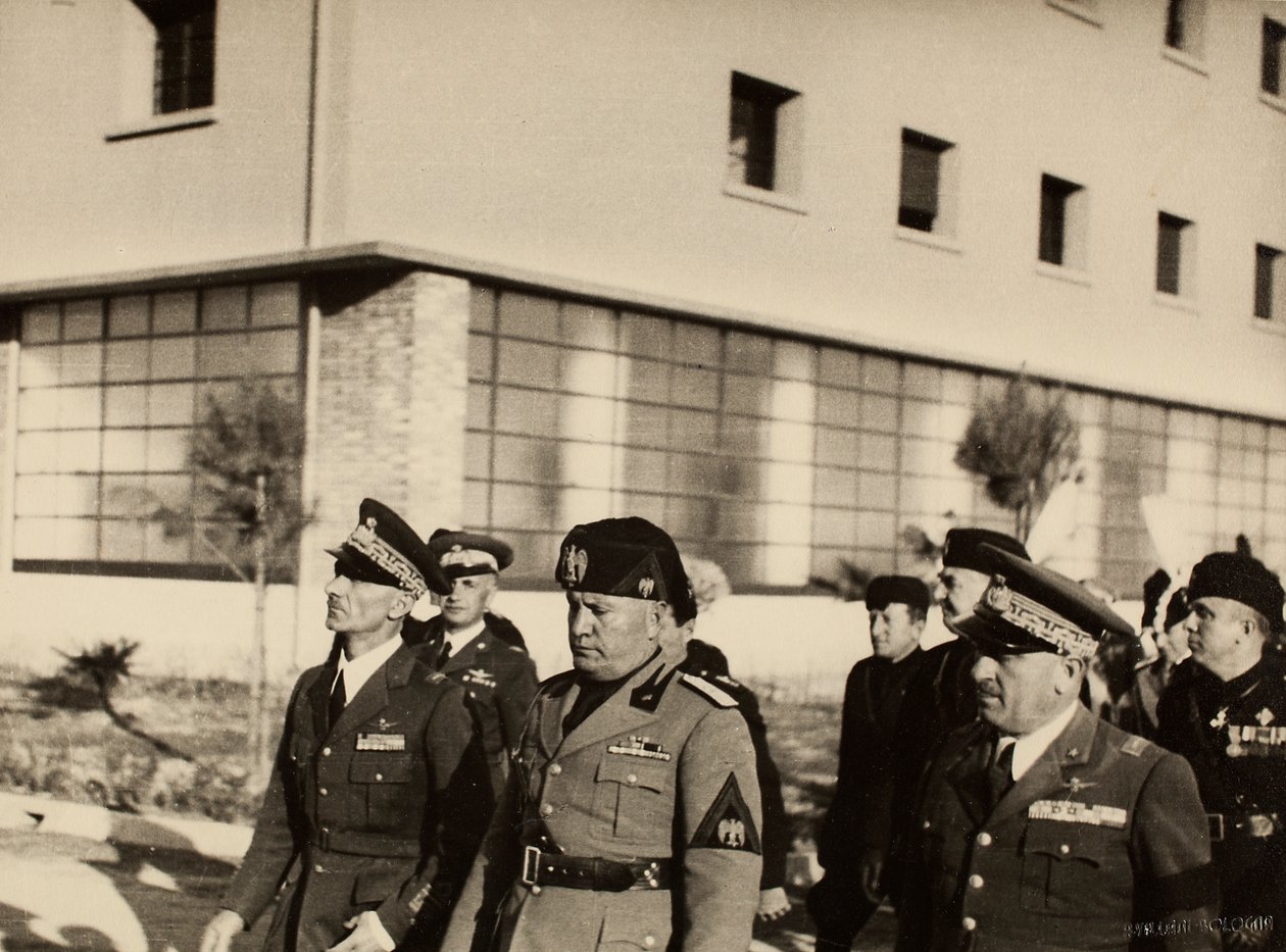 Inauguration of the buildings of the Royal Airport "Fausto Pesci" in Bologna, constructed by the Company Mauro Toschi fu Ulisse, in the presence of the Duce Benito Mussolini, 24/10/1936 by Achille Villani