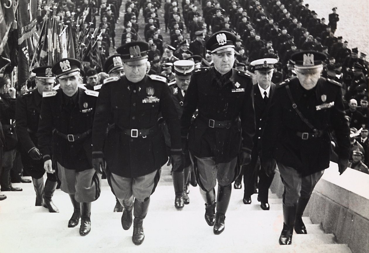 Mussolini at a Military Parade by Achille Villani