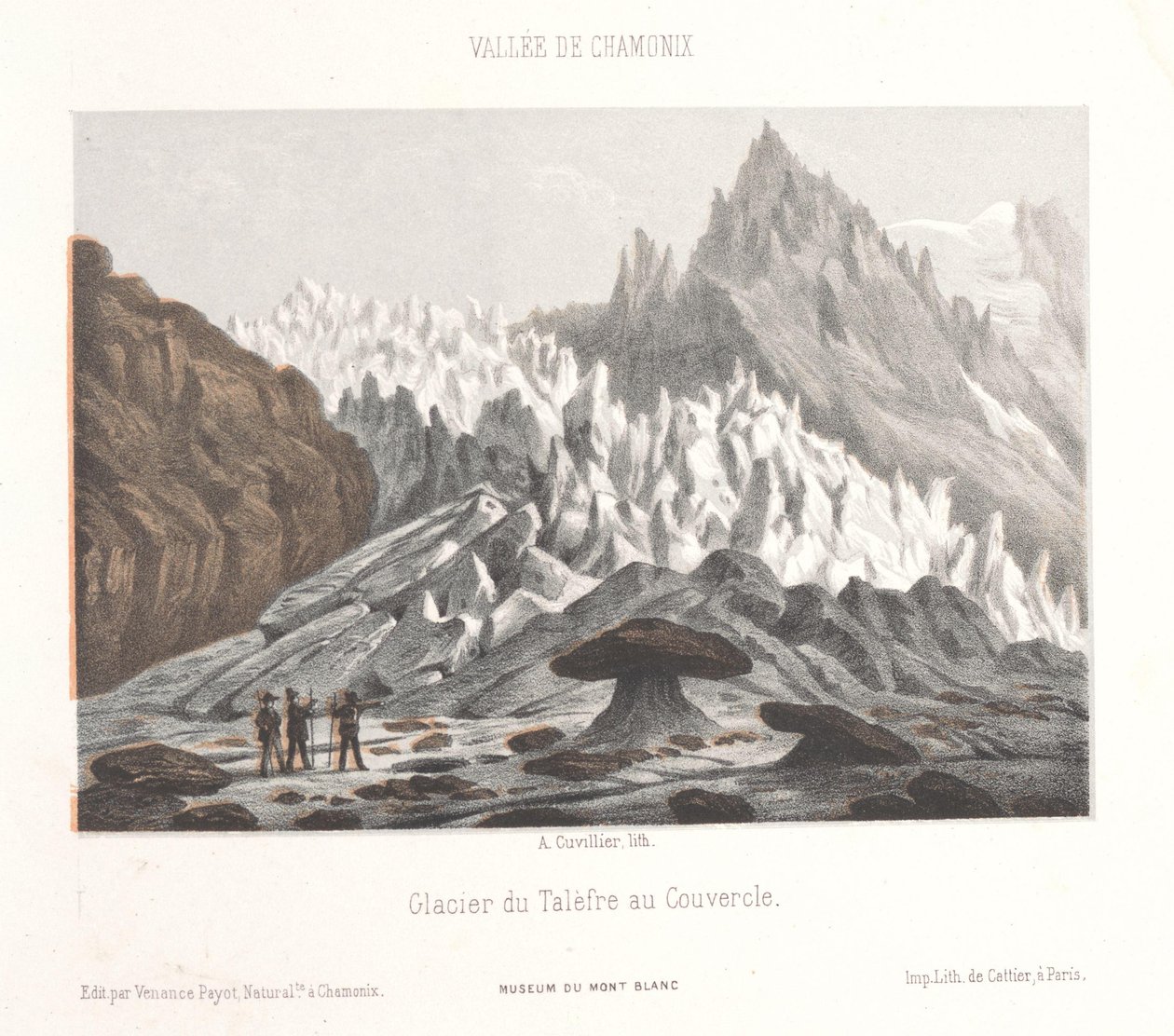 View of the Couvercle Rock at the Talèfre Glacier by Ad. Cuvillier