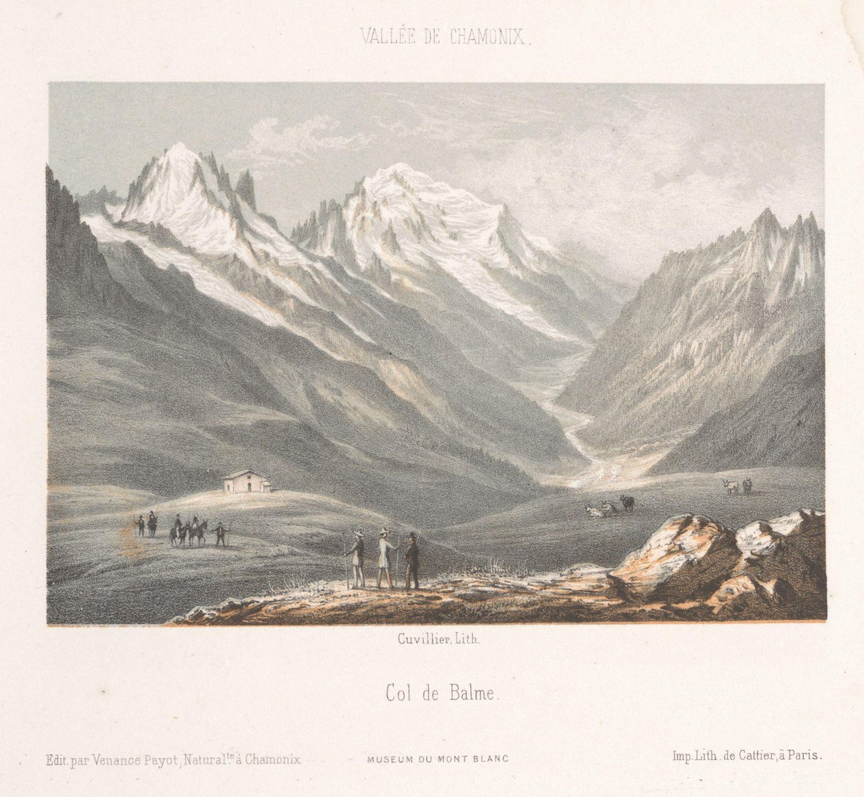 View of the village Les Planards on the way to Montenvers by Ad. Cuvillier
