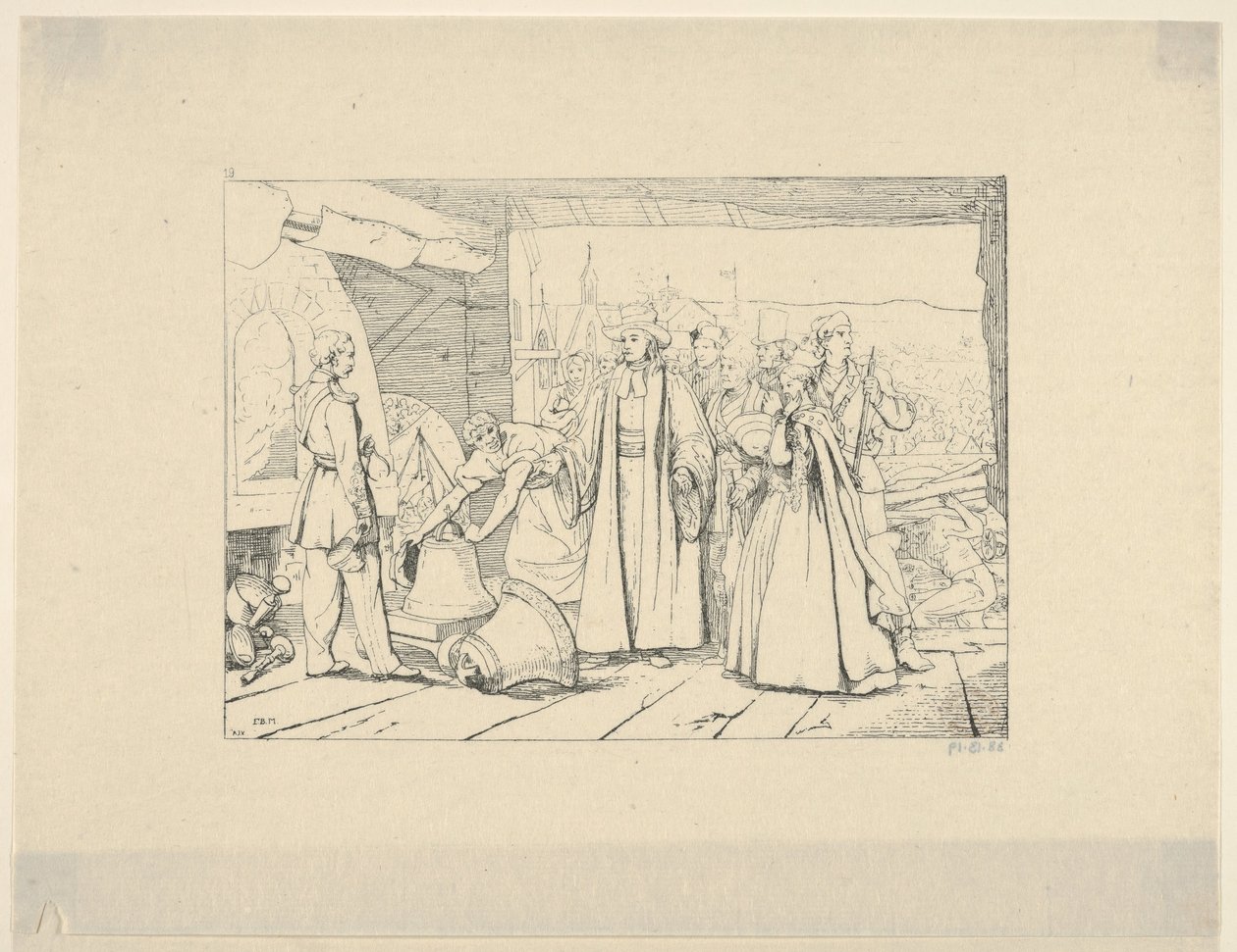 Offering of Bells to be Cast into Cannon from Confederate War Etchings by Adalbert John Volck