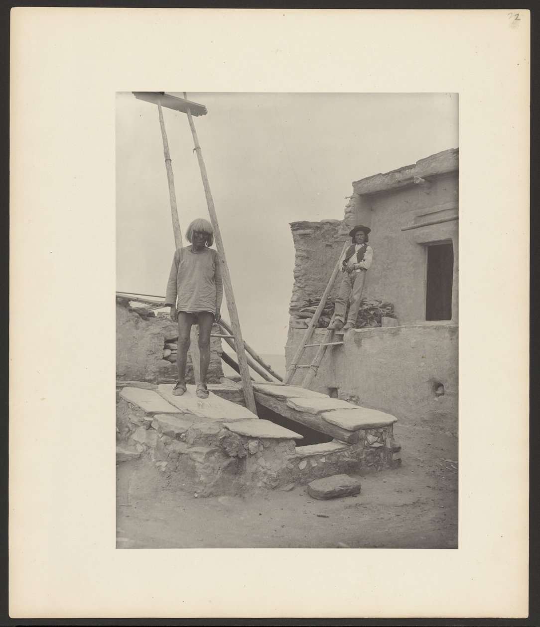 Old Man at Entrance to Kiva, Walpi by Adam Clark “A. C.” Vroman