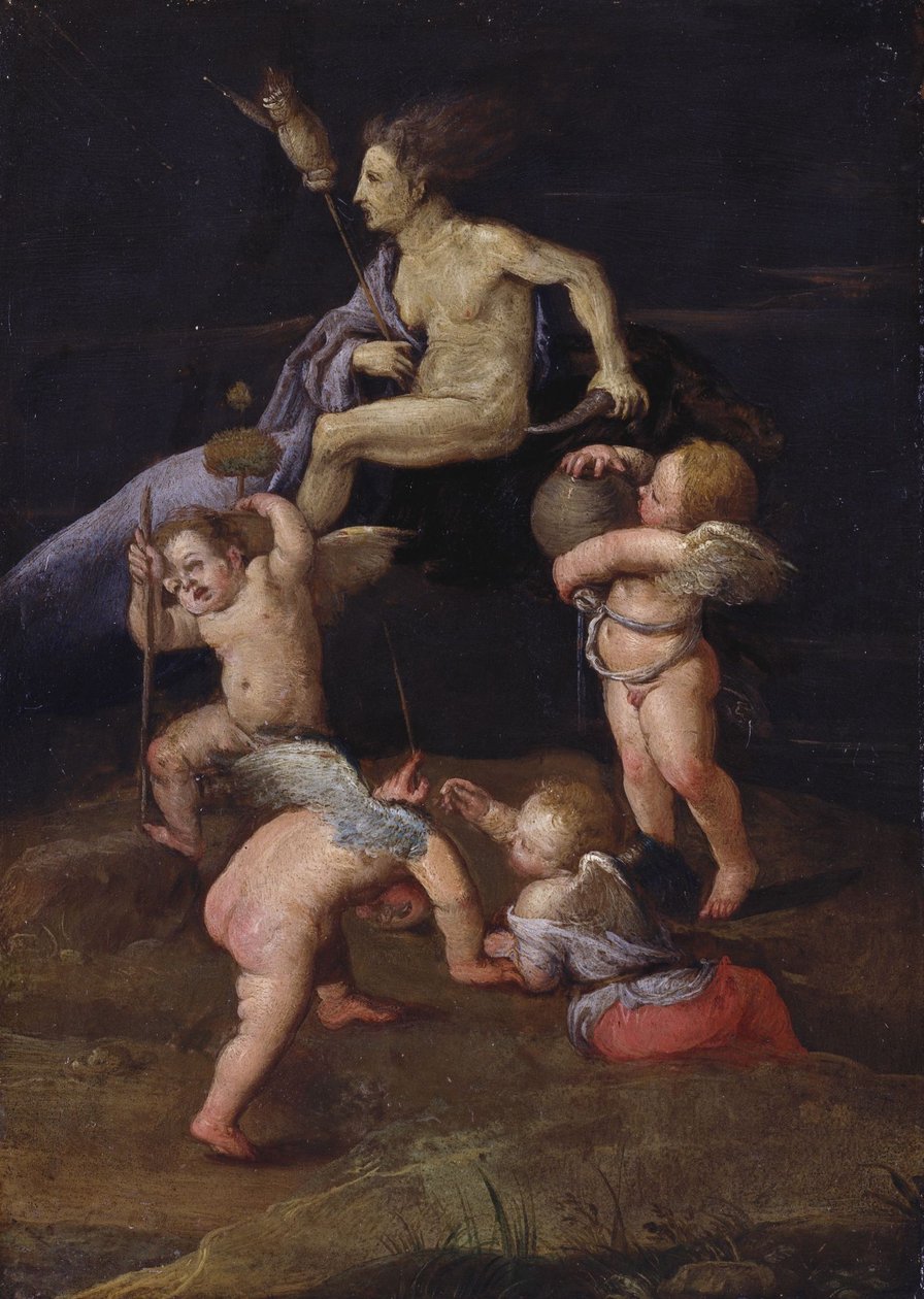 Witch Riding Backwards on a Goat by Adam Elsheimer