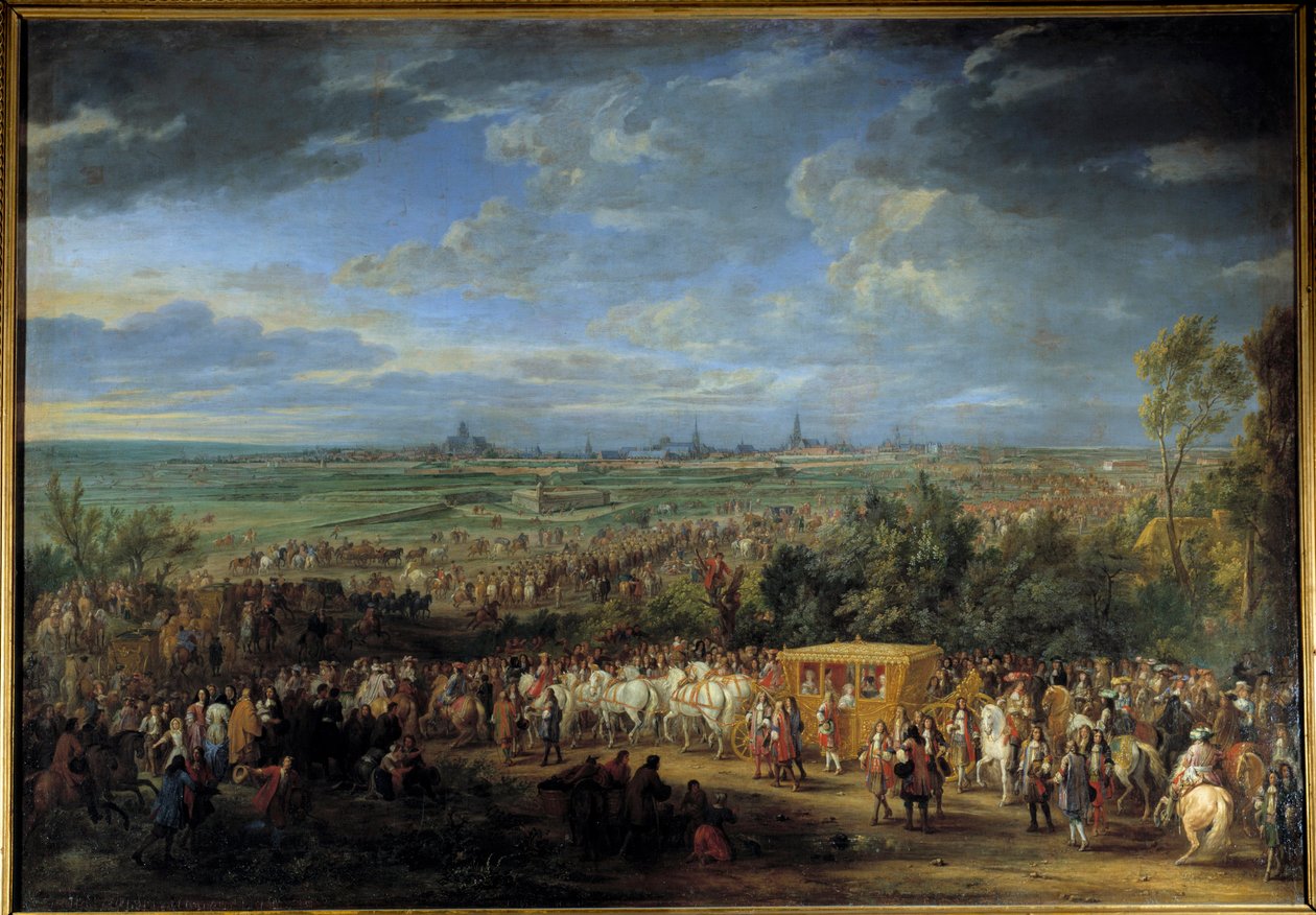 Entry of King Louis XIV and Queen Marie Therese on July 30, 1667 in Arras by Adam Frans van der Meulen