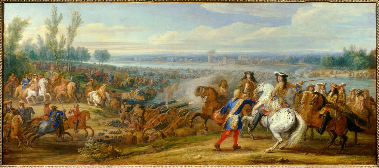 The Passage of the Rhine on 12/06/1672 by Adam Frans van der Meulen