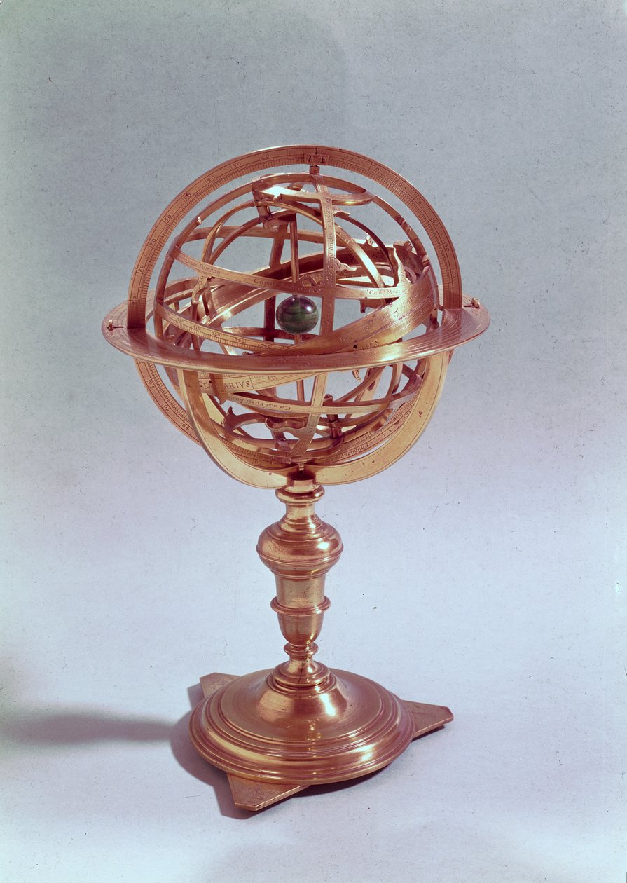 Armillary sphere made on the Ptolemaic system, Rome, 1648 by Adam Heroldt