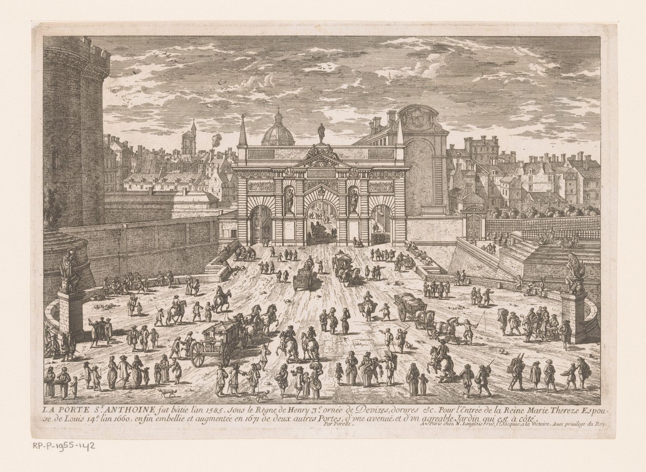 View of the Porte Saint-Antoine by Adam Perelle