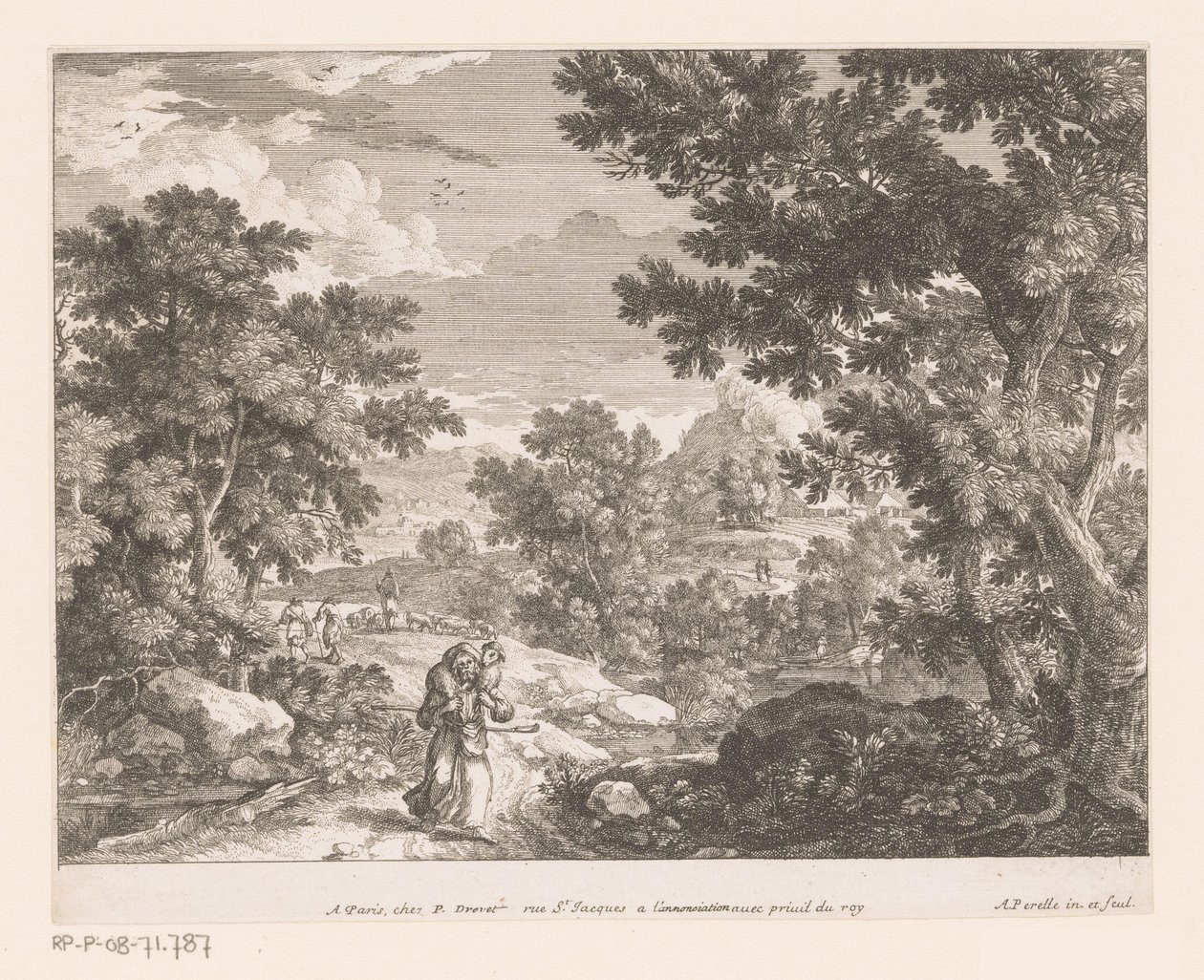 Landscape with Christ with Lamb on His Shoulders by Adam Perelle
