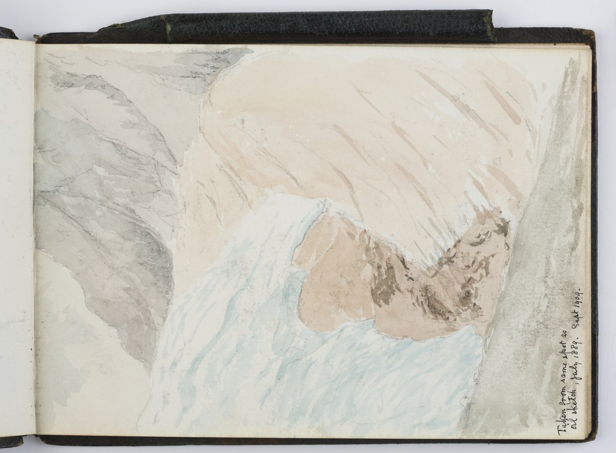 Sketchbook of Watercolours, Drawings and Notes, North and South America and Europe, 1909-1910, bound in green leather by Adela Breton