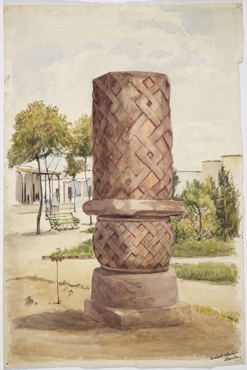 Statue or column at Otumba, Mexico by Adela Breton