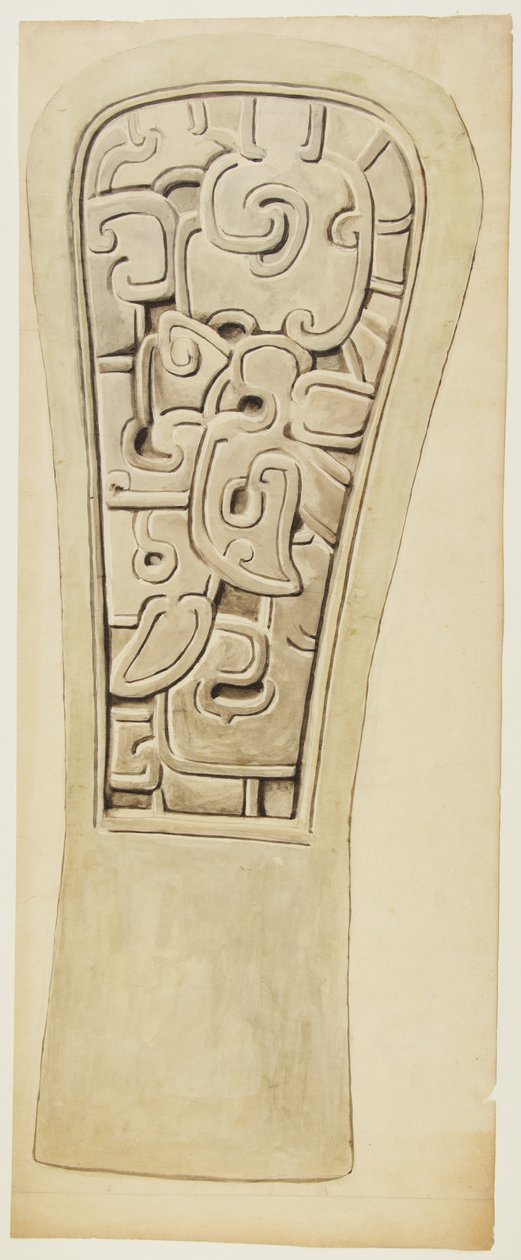 Stone relief from Veracruz, Mexico by Adela Breton