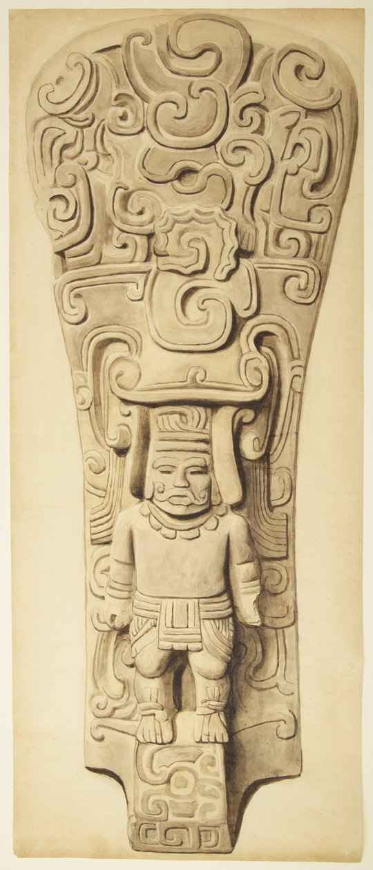 Stone Relief from Veracruz, Mexico by Adela Breton