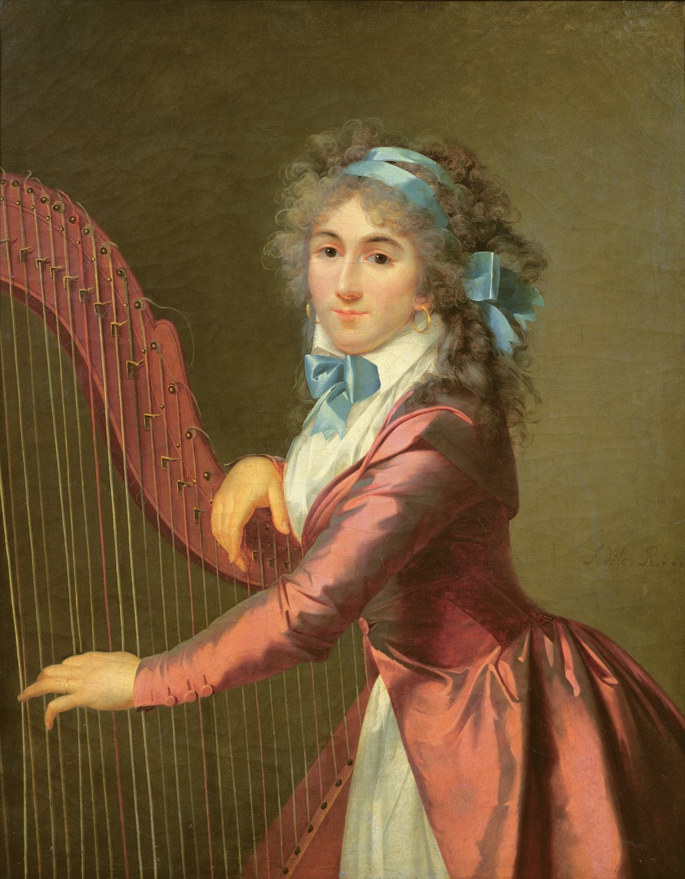 Portrait of a Young Harpist by Adele Romany