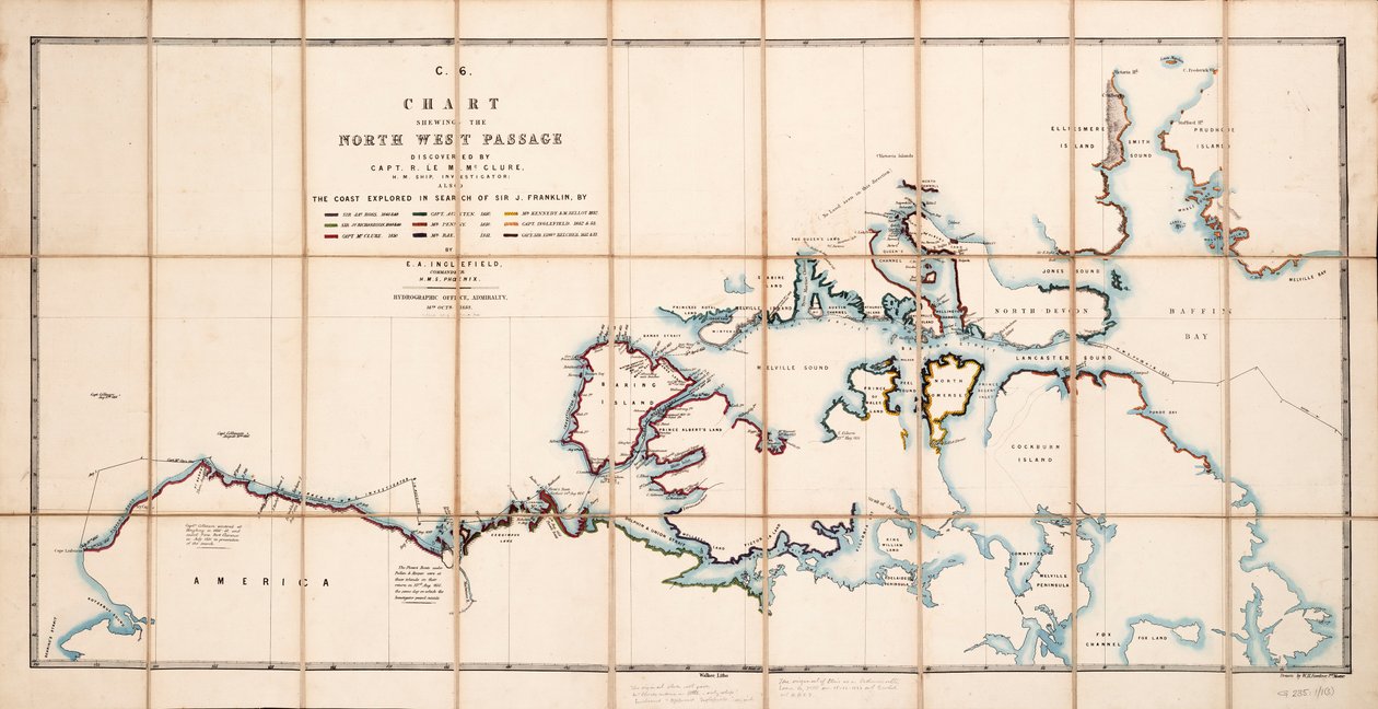 Chart Showing the North West Passage Discovered by Captain R. Le M. McClure, HMS 
