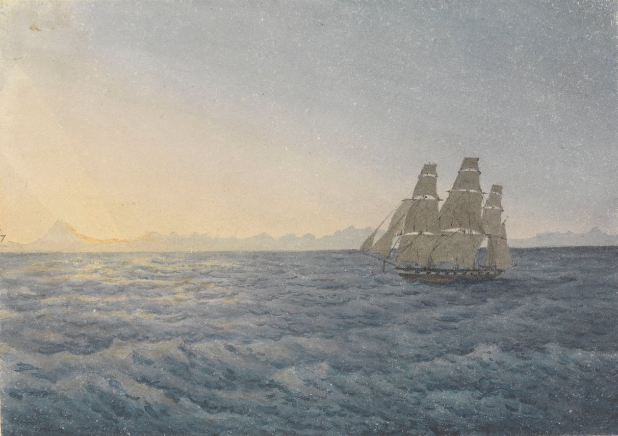 Andes, Aconcagua Peak Distant 170 Miles, June 18th 1849 by Admiral Sir Edward Gennys Fanshawe