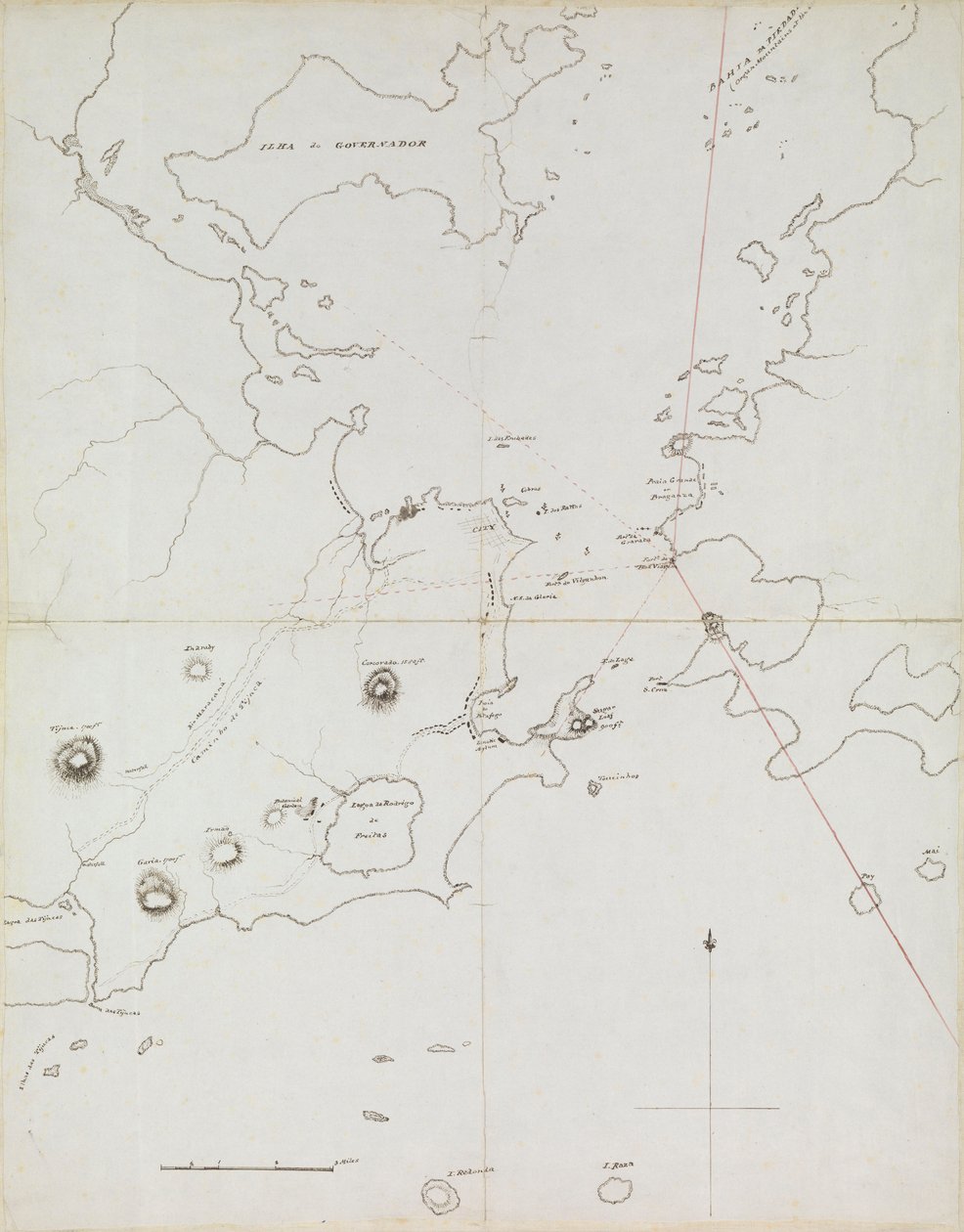 Chart of the Harbour of Rio de Janeiro, Brazil by Admiral Sir Edward Gennys Fanshawe