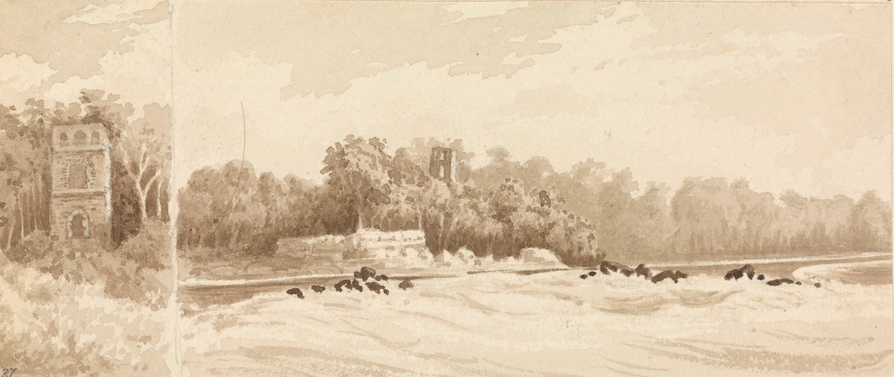 Ruined tower on the site of the old town of Panama, destroyed by Morgan the Buccaneer in 1670, March 1850 by Admiral Sir Edward Gennys Fanshawe