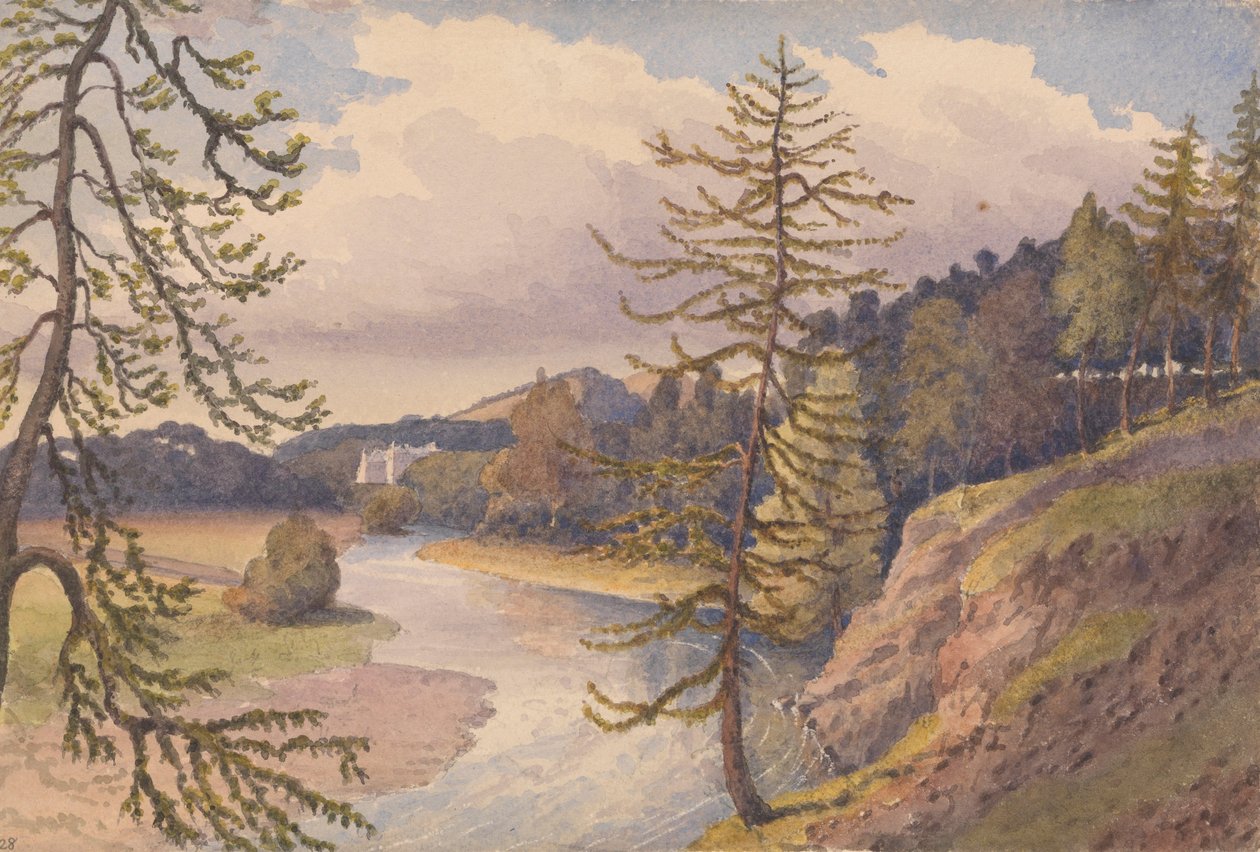 The Leader Valley at Cowdenknowes House, Berwickshire by Admiral Sir Edward Gennys Fanshawe