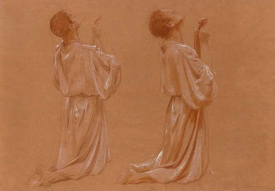 Two Studies of a Kneeling Man by Adolf Hiremy Hirschl