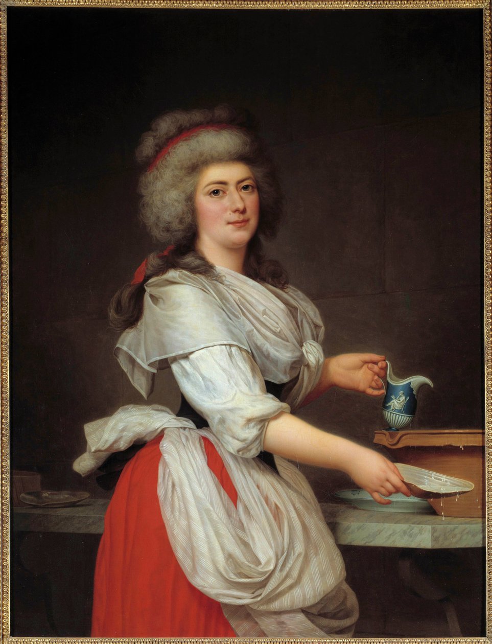 Portrait of Madame Aughie, Maid of the Queen of France Marie Antoinette by Adolf Ulrich Wertmuller