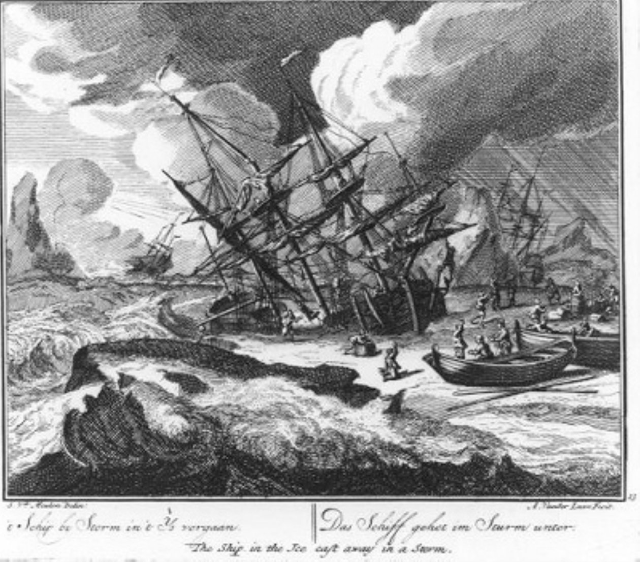 The Ship Perished in the Ice Storm (No.13 from the Whaling Series) by Adolf van der Laan