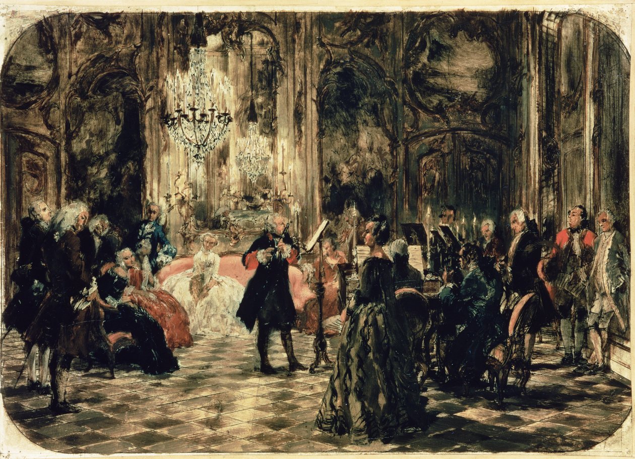 Sketch for The Flute Concert by Adolph Menzel