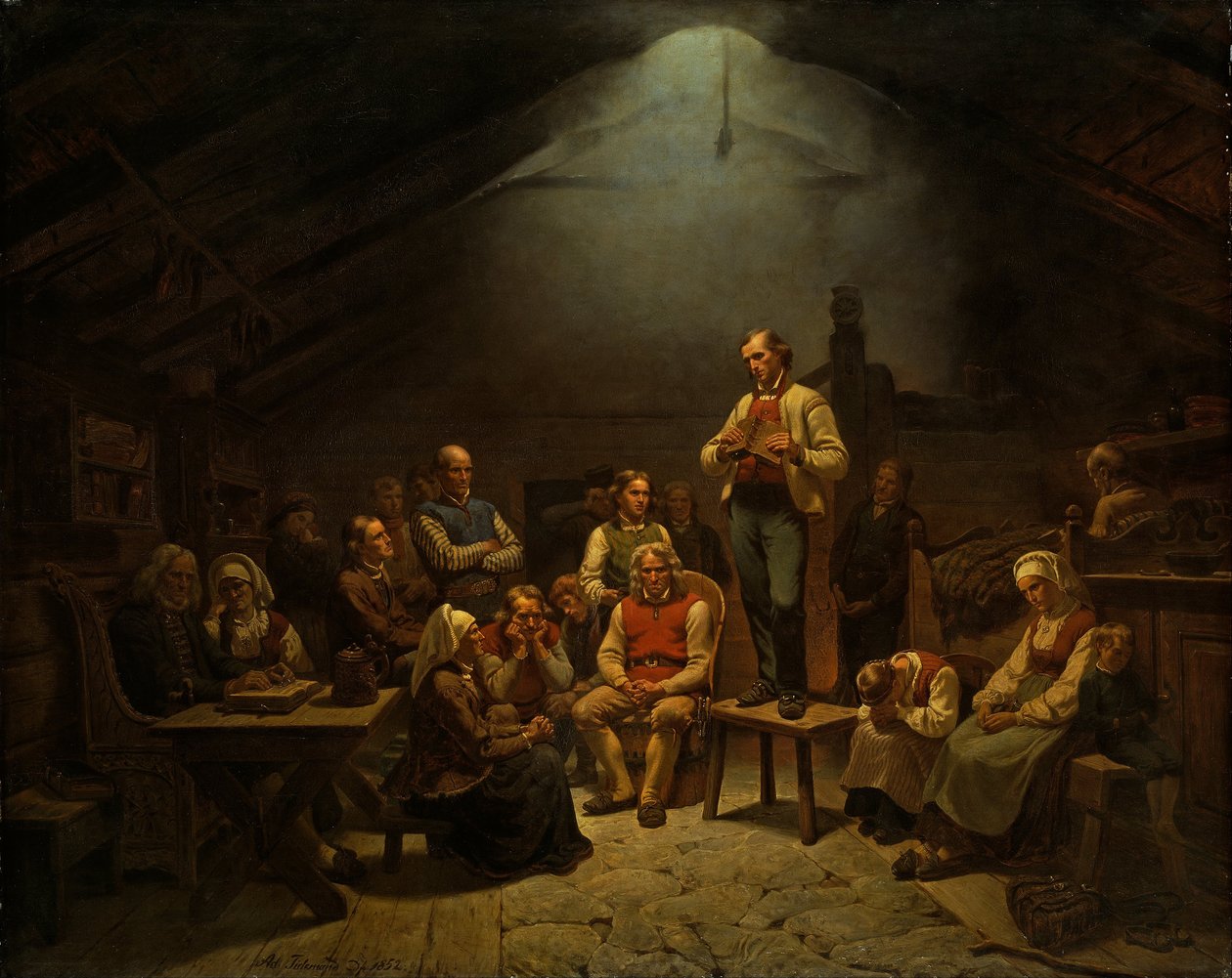 Low Church Devotion by Adolph Tidemand