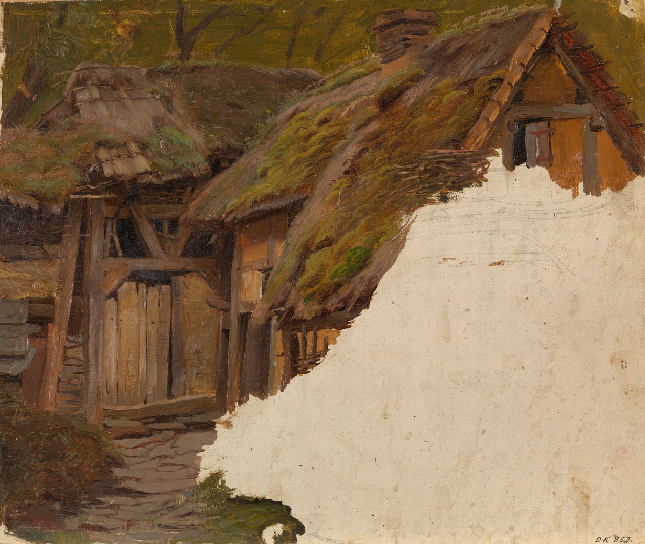 Study of an Old Farm by Adolph Tidemand