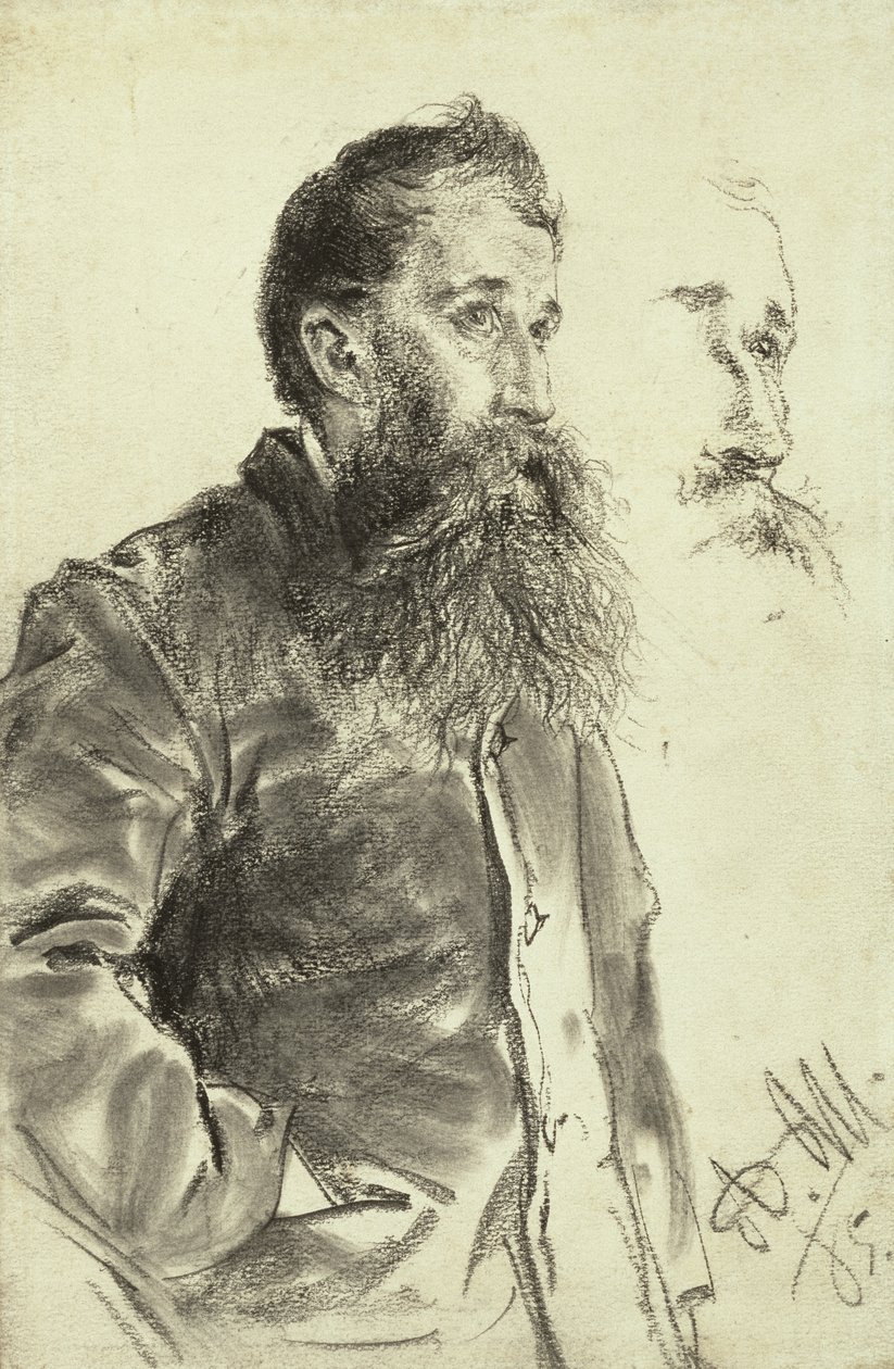Study of a Man with a Beard, his Hand in his Pocket, 1885 by Adolph Menzel