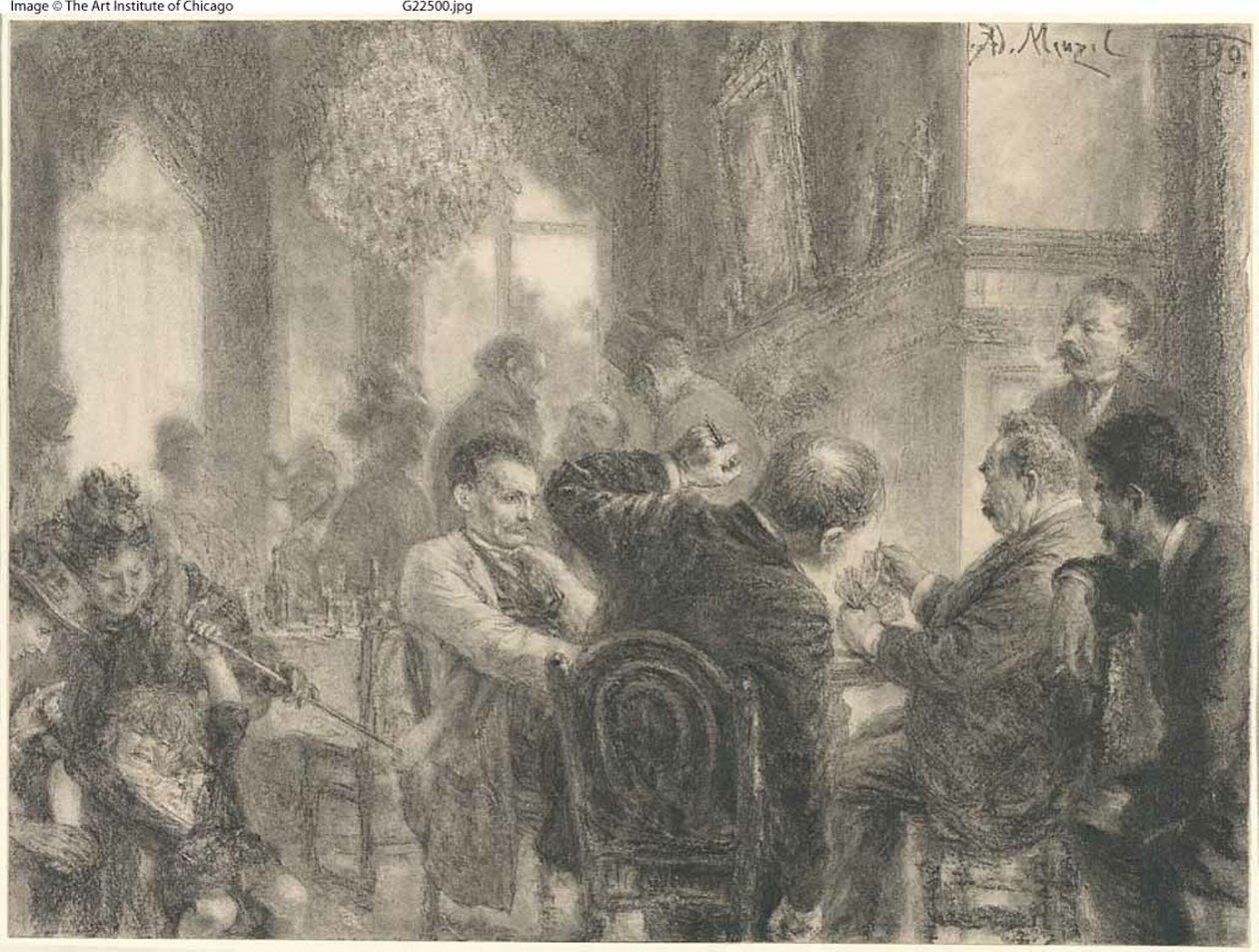 The Card Game by Adolph Menzel