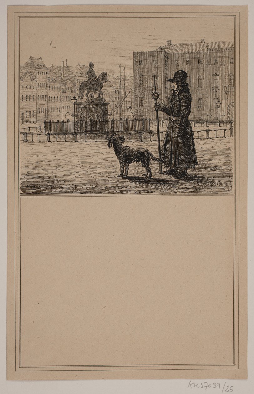 The Watchman. No. 24 in Chr. Winther and M. Rørbye, "25 Pictures for Small Children" by Johan Adolph Kittendorff