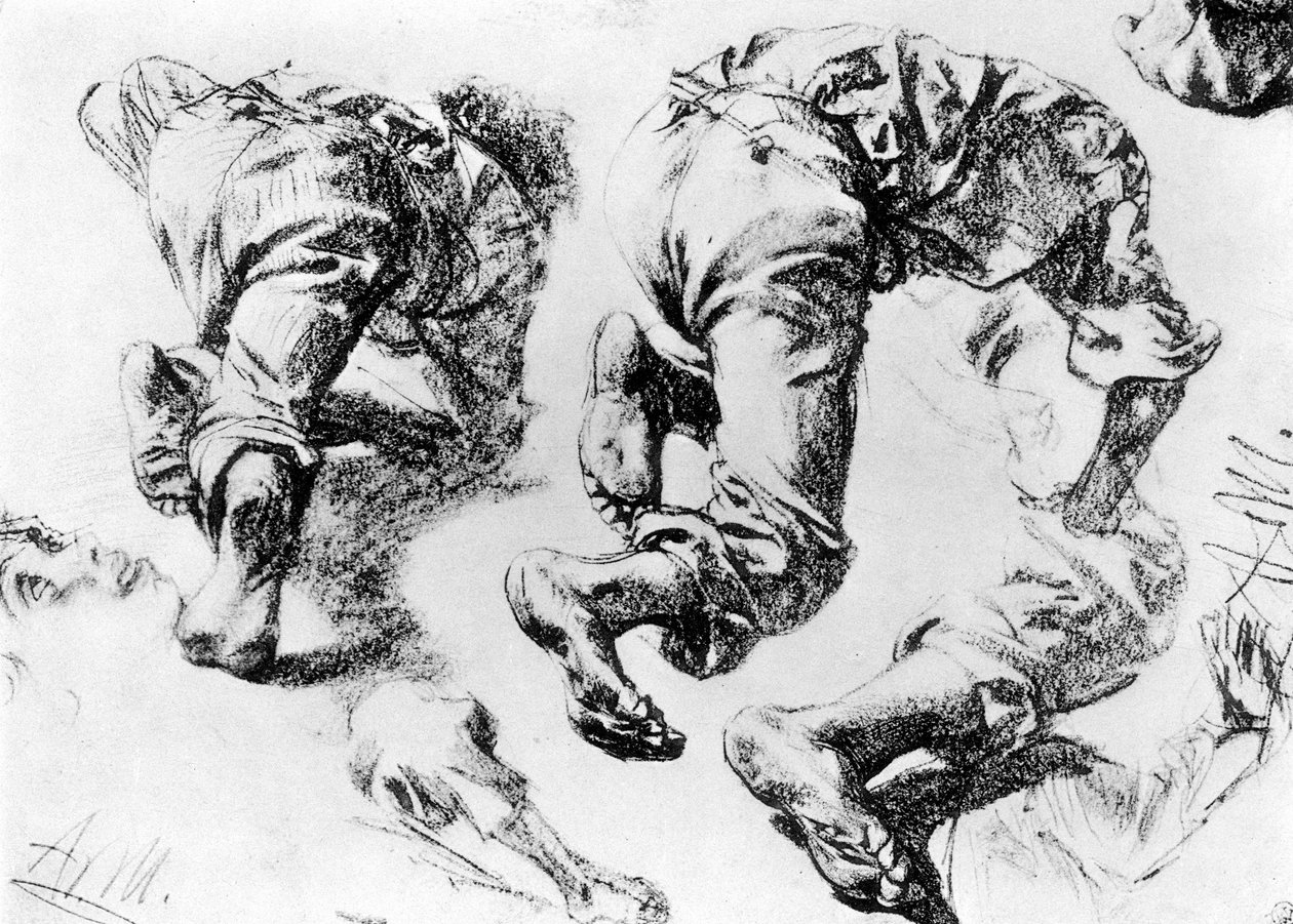 A page of sketches by Adolph Menzel: Buy fine art print