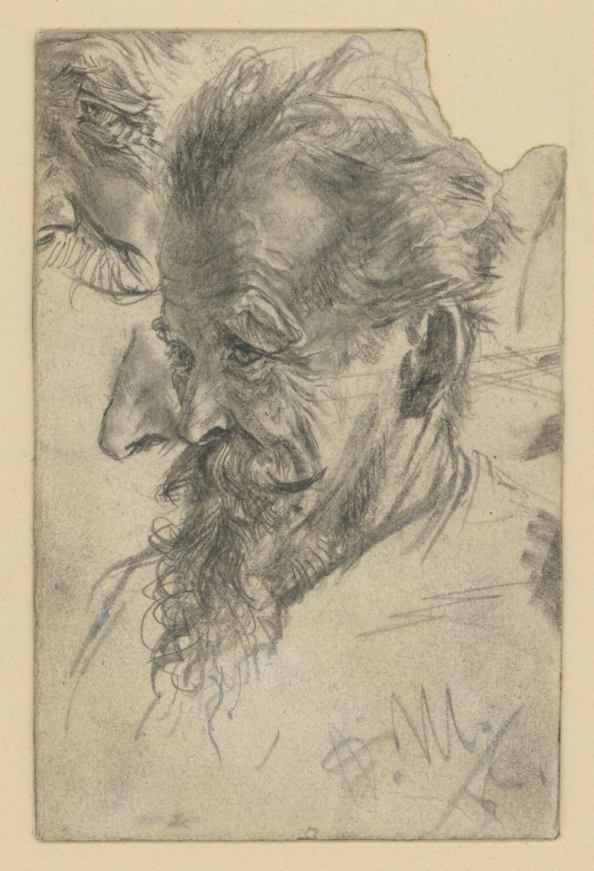 Older Male Head with Goatee and Details by Adolph Menzel