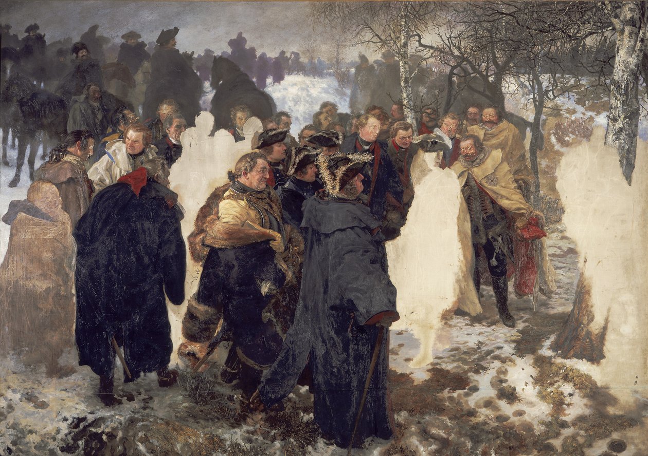 Address of Frederick the Great to His Generals Before the Battle of Leuthen 1757. Unfinished by Adolph Menzel