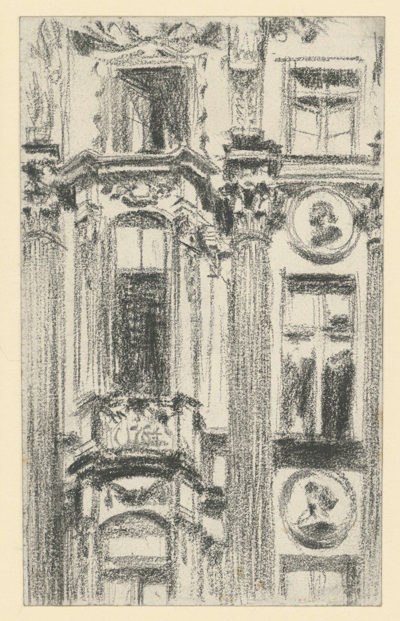 Detail of the Central Projection of the Palais du Saxe in Dresden by Adolph Menzel