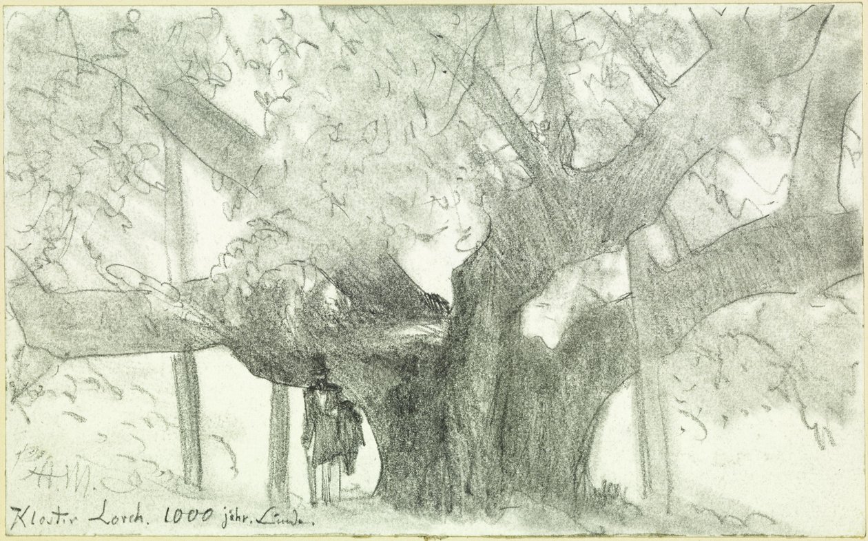 The 1000-Year-Old Linden in Lorch Monastery by Adolph Menzel