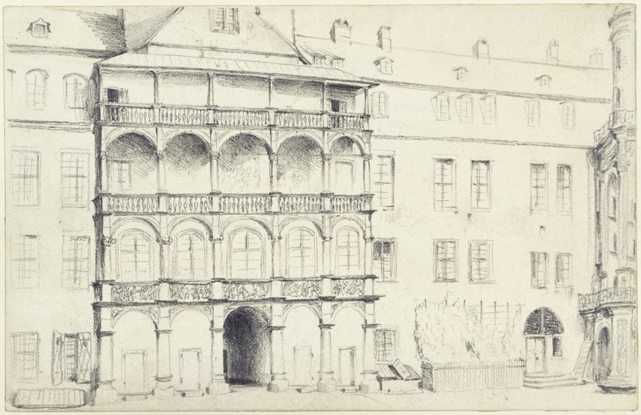 The North Side of the Great Castle Courtyard in Dresden by Adolph Menzel