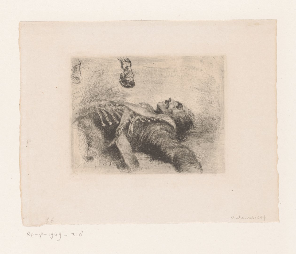 Dead Hussar by Adolph Menzel