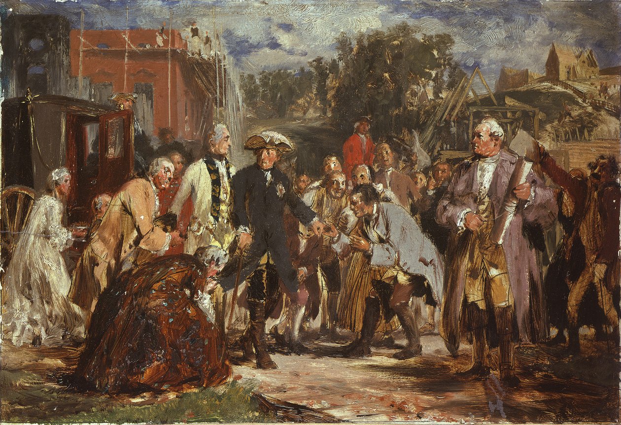 Frederick the Great on a Journey. Sketch by Adolph Menzel