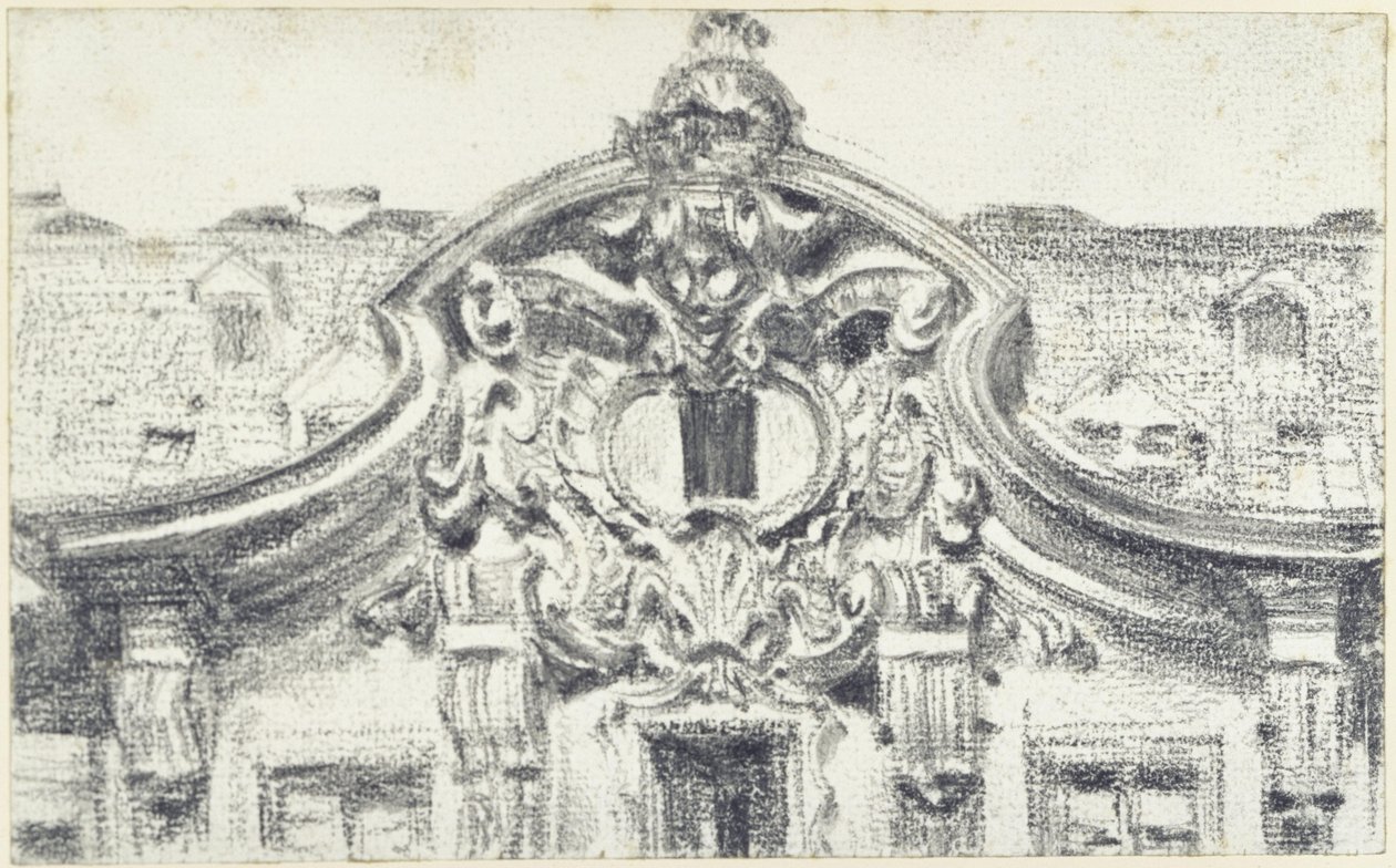 Gable of the Central Projection of the Palais du Saxe in Dresden by Adolph Menzel