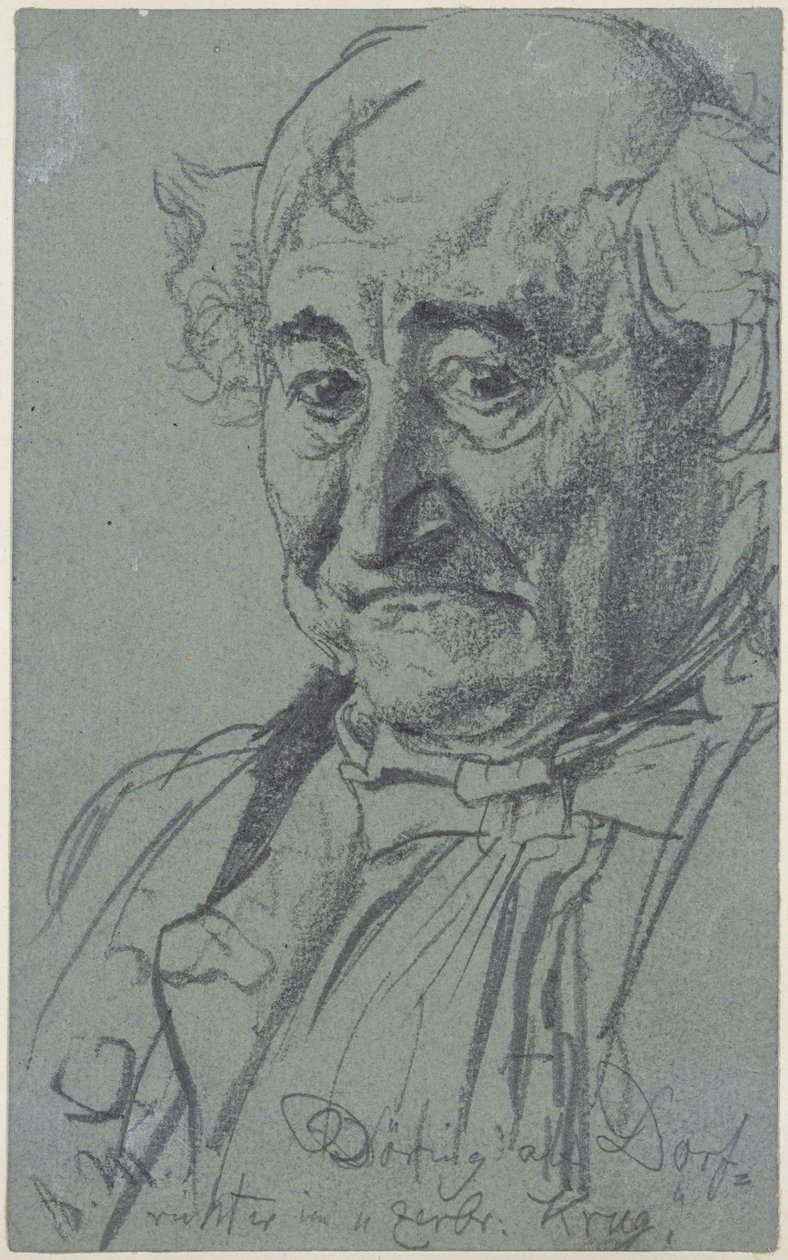 Heinrich von Kleist, The Broken Jug: The Actor Theodor Döring as Village Judge Adam by Adolph Menzel