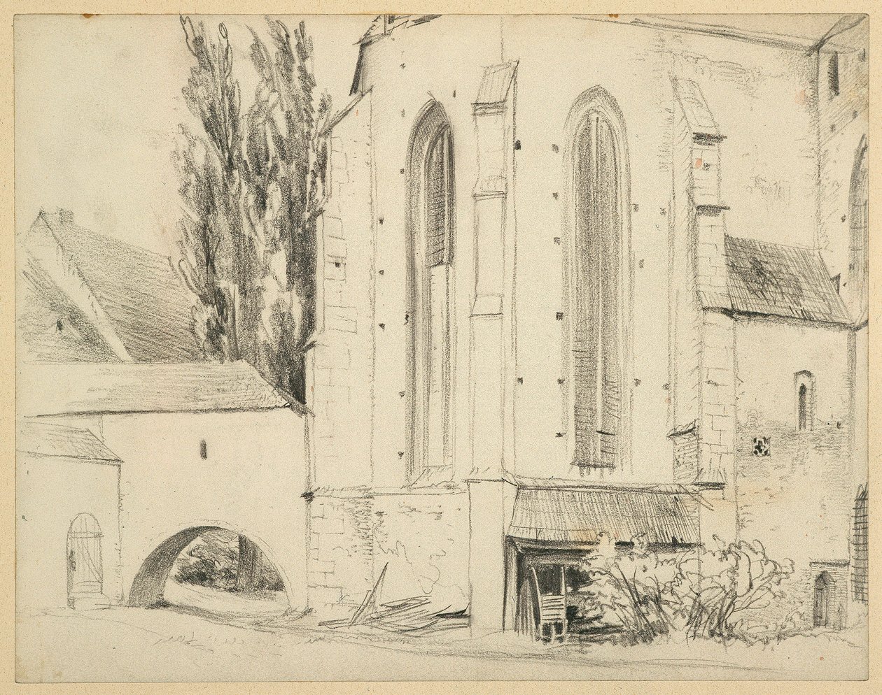 Catholic Parish Church St. Martin in Jauer from Northeast by Adolph Menzel