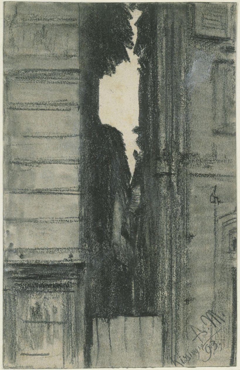 Kissingen: Narrow View Between Two Houses by Adolph Menzel