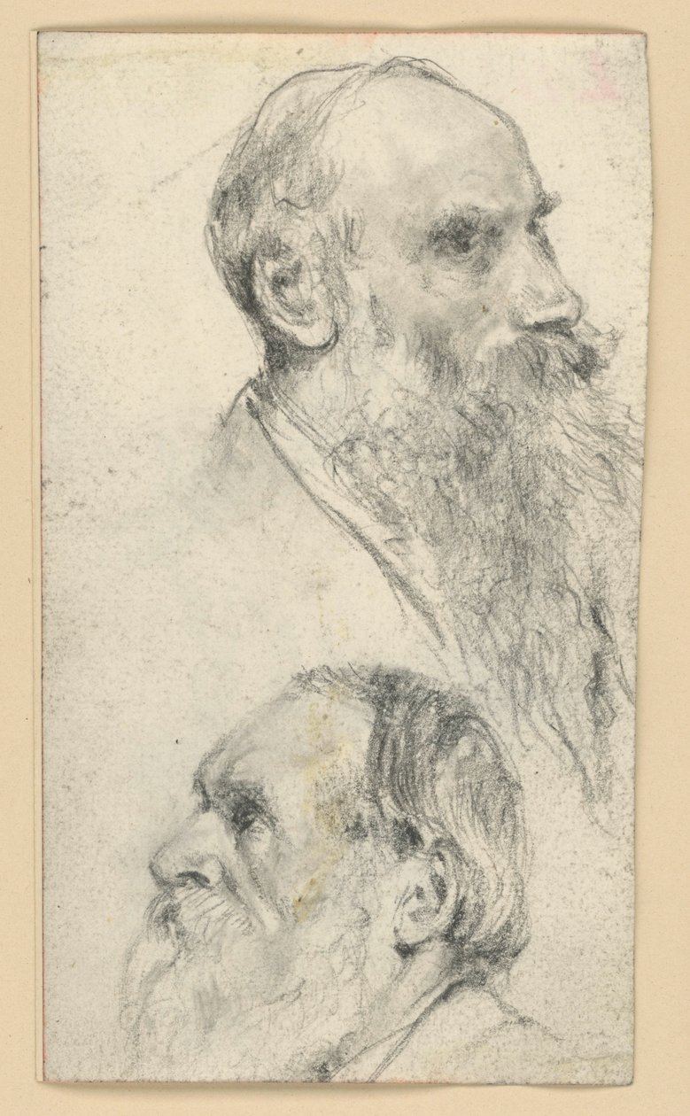 Head of an Older Bearded Man to the Right and Left by Adolph Menzel
