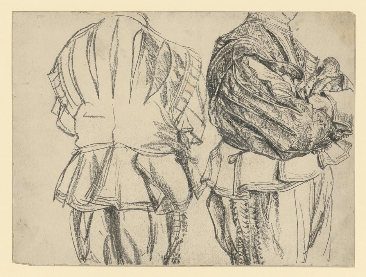 Model in the Splendid Costume of Elector Johann Georg I of Saxony in Two Views, Historical Museum, Dresden by Adolph Menzel