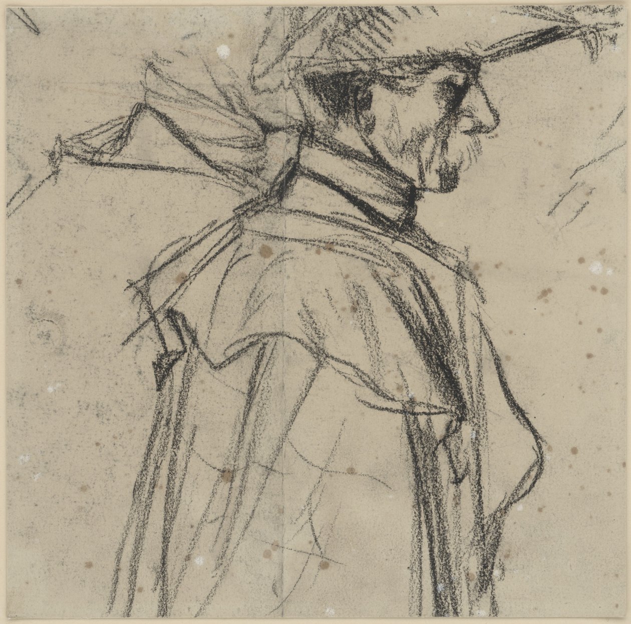 Officer with Hat and Coat by Adolph Menzel