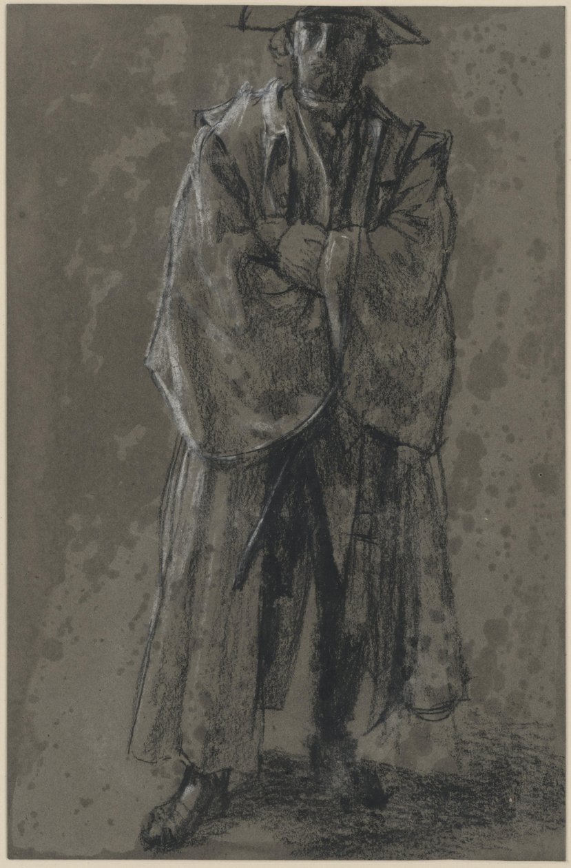 Officer with Coat and Hat (Pose Study Moritz von Anhalt-Dessau) by Adolph Menzel