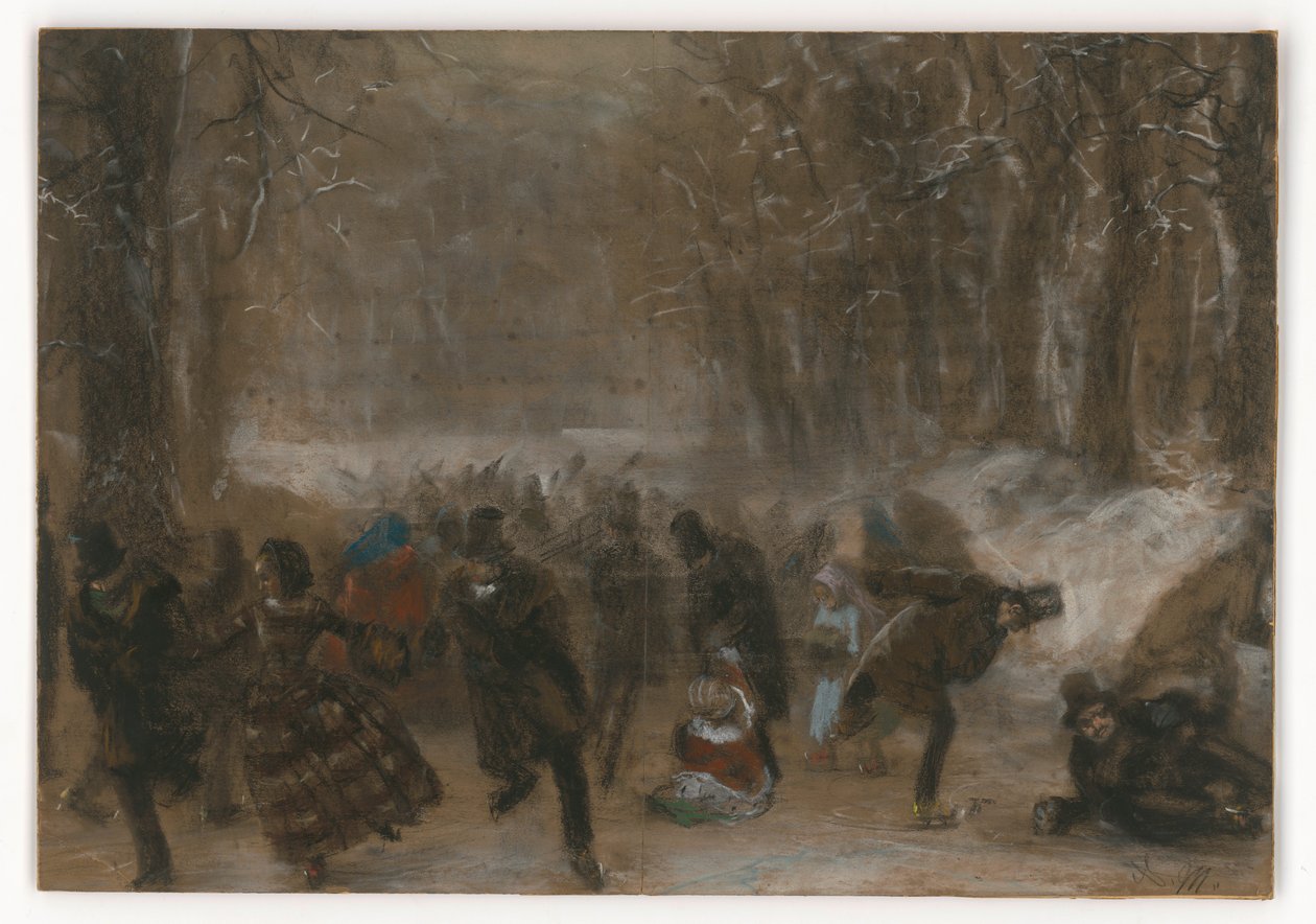 Ice Skaters by Adolph Menzel