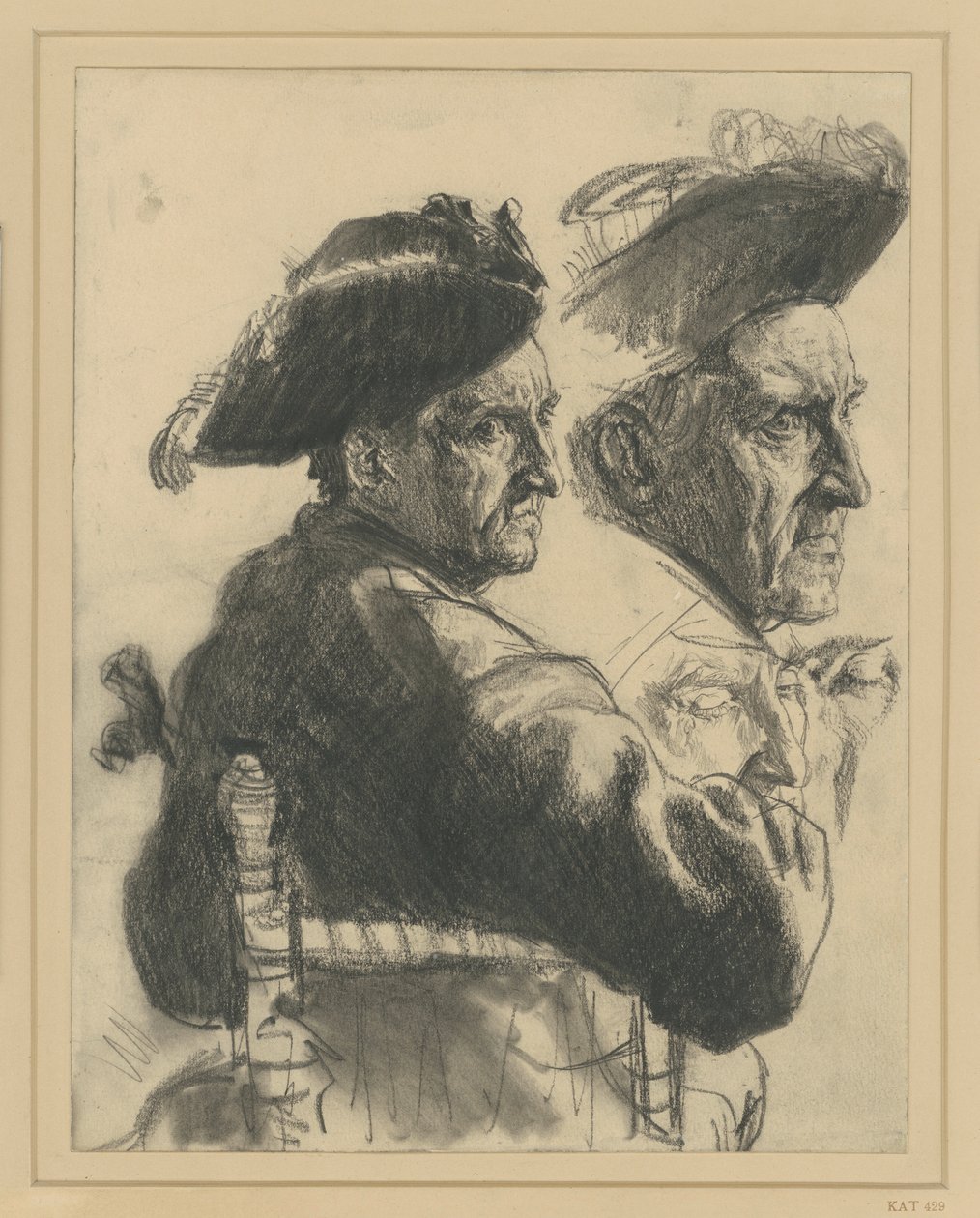 Study Sheet: Seated Officer from Behind, Head Study, Face Details by Adolph Menzel
